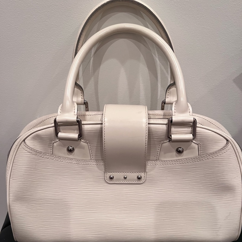 Louis Vuitton epi Montaigne bowling bag winter white